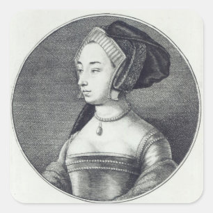 Anne Boleyn, geätzt von Wenceslaus Hollar, 1649 Quadratischer Aufkleber