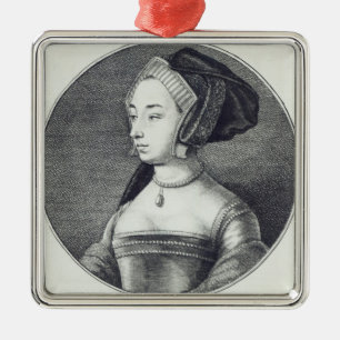 Anne Boleyn, geätzt von Wenceslaus Hollar, 1649 Silbernes Ornament