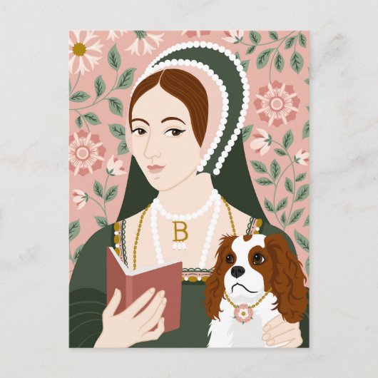 Anne Boleyn Illustration Danke-Karte Postkarte (Vorderseite)