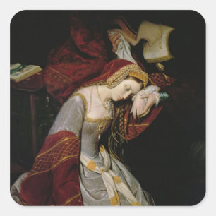 Anne Boleyn im Tower, Detail, 1835 Quadratischer Aufkleber