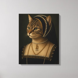 Anne Boleyn Katzenporträt – Tudor Königin Renaissa Leinwanddruck