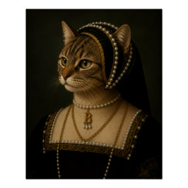 Anne Boleyn Katzenporträt – Tudor-Königin Renaissa Poster