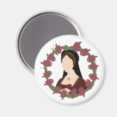 Anne Boleyn Round Magnet (Vorderseite/Rückseite)