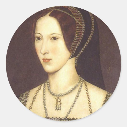 Anne Boleyn Runder Aufkleber (Vorderseite)