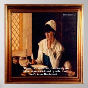 Anne Bradstreet "Von Ehefrau geliebt" Liebeszitat  Poster