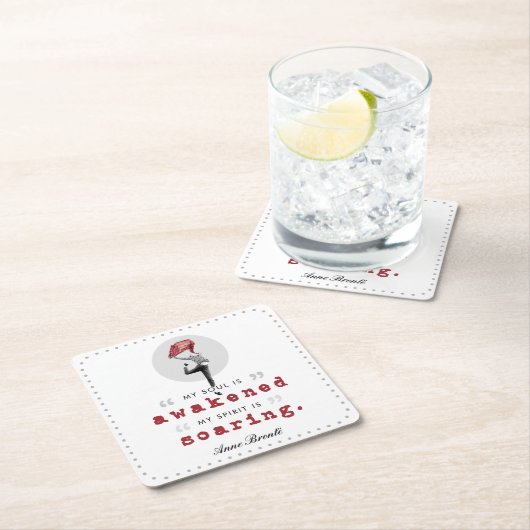 Anne Bronte Gedicht Zitat - Mein Soul ist erwacht Rechteckiger Pappuntersetzer (Vor Ort)