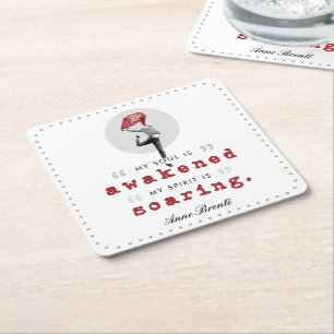 Anne Bronte Gedicht Zitat - Mein Soul ist erwacht Rechteckiger Pappuntersetzer