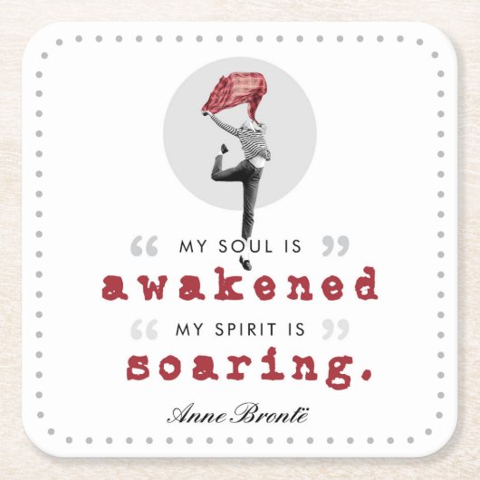 Anne Bronte Gedicht Zitat - Mein Soul ist erwacht Rechteckiger Pappuntersetzer (Vorderseite)