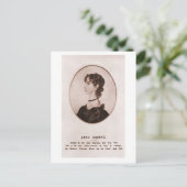 Anne Brontë Portrait sepia Postkarte (Stehend Vorderseite)
