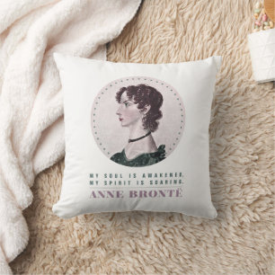 Anne Bronte Portrait und Zitat Mein Soul ist erwac Kissen