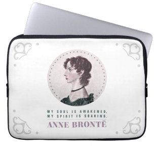 Anne Bronte Portrait und Zitat Mein Soul ist erwac Laptopschutzhülle