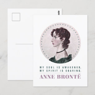 Anne Bronte Portrait und Zitat Mein Soul ist erwac Postkarte
