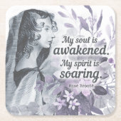 Anne Bronte zitiert mein Soul ist erwacht Rechteckiger Pappuntersetzer (Vorderseite)