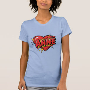 Anne Comic Pop Art Herz Name T-Shirt