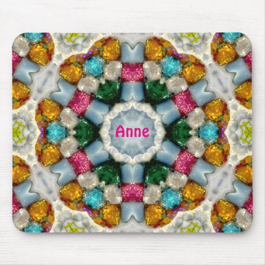 ANNE ~ Farbige Gemische Muster ~ Personalisiert Mousepad (Vorne)
