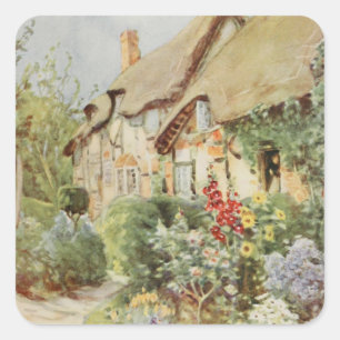 Anne Hathaway Cottage II, Stratford-upon-Avon, En Quadratischer Aufkleber