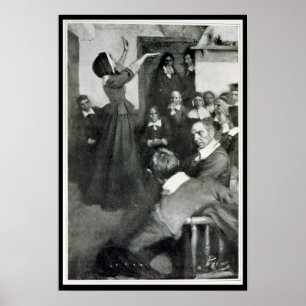 Anne Hutchinson Preaching in ihrem Haus in Boston Poster