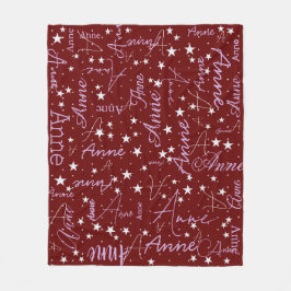 Anne individuelle Name&stars dunkelrot Fleecedecke