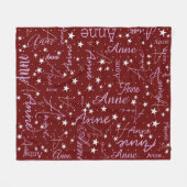 Anne individuelle Name&stars dunkelrot Fleecedecke (Vorderseite (Horizontal))