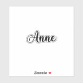 Anne Name - Handgeschriebene Kalligrafie Aufkleber (Blatt)