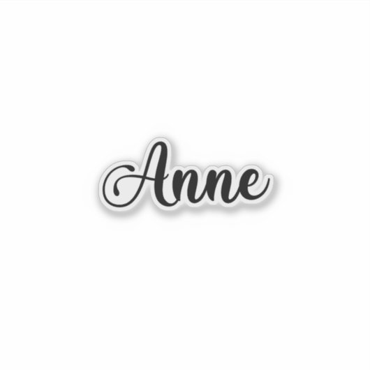 Anne Name - Handgeschriebene Kalligrafie Aufkleber (Vorderseite)