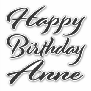 Anne Name Vorname black Sticker Geburtstag