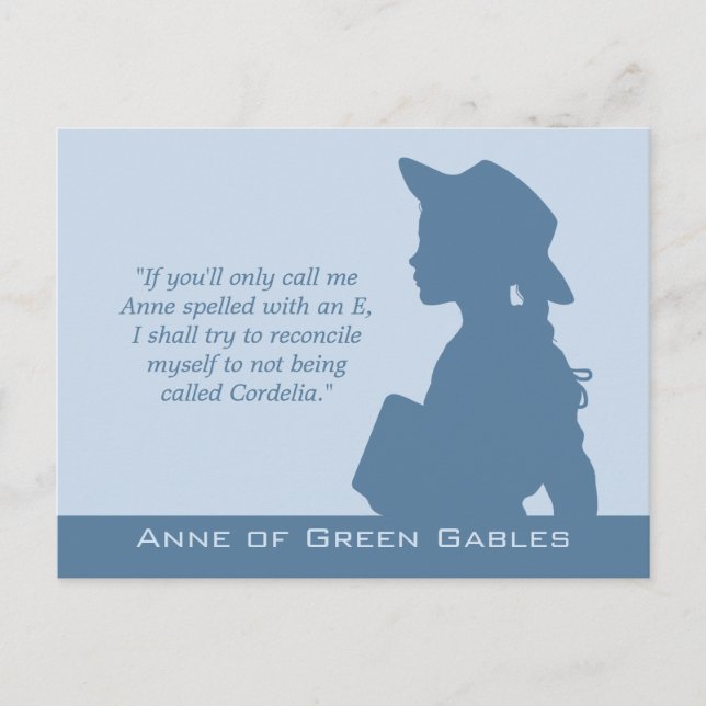 Anne of Green Gables CC0949 Montgomery zitiert Postkarte (Vorderseite)