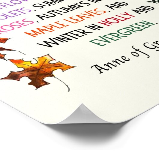 Anne of Green Gables farbenfroh botanisch Gezeichn Poster (Ecke)