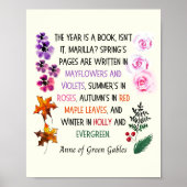 Anne of Green Gables farbenfroh botanisch Gezeichn Poster (Vorne)