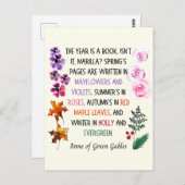 Anne of Green Gables Verlasse Blume HandGezeichnet Postkarte (Vorne/Hinten)