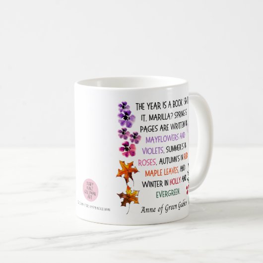Anne of Green Gables Zitat farbenfroh handGezeichn Kaffeetasse (VorderseiteRechts)