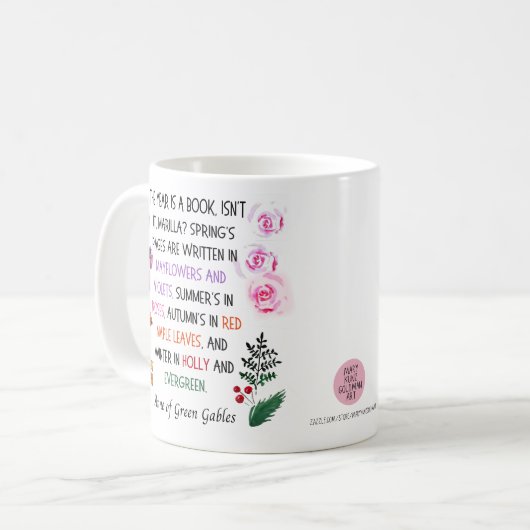 Anne of Green Gables Zitat farbenfroh handGezeichn Kaffeetasse (Vorderseite Links)