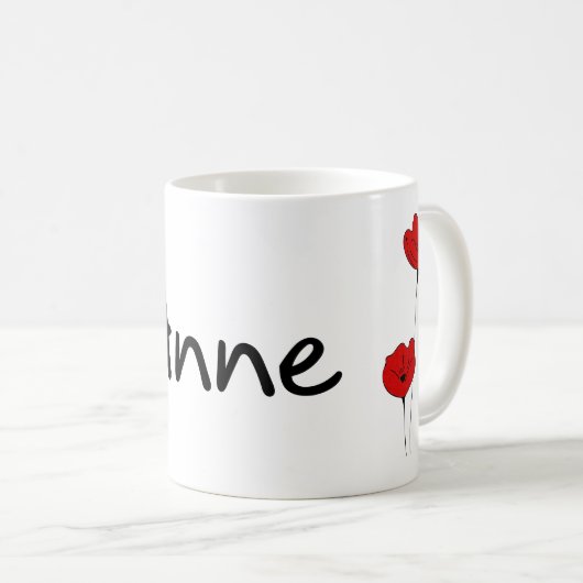 Anne Red Blume Kaffeetasse (VorderseiteRechts)