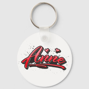 Anne red Heart Graffiti Schlüsselger Schlüsselanhänger