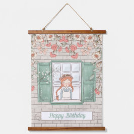 Anne von Green Gables Birthday Hanging Tapestry Wandteppich Mit Holzrahmen
