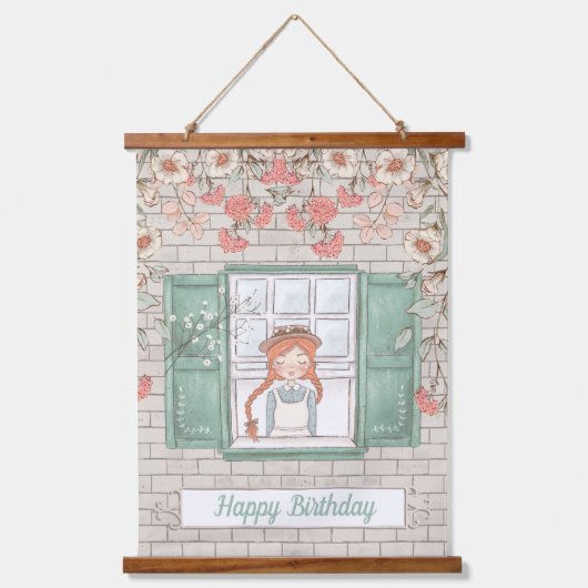 Anne von Green Gables Birthday Hanging Tapestry Wandteppich Mit Holzrahmen (Vorderseite)