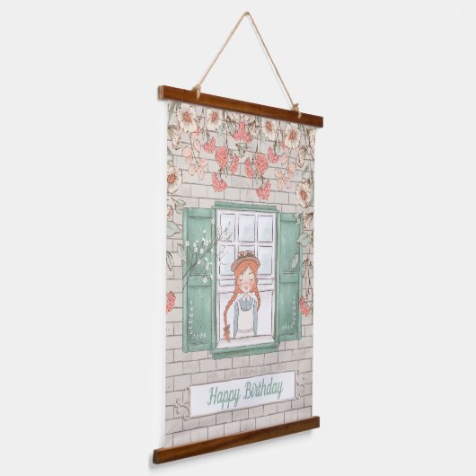 Anne von Green Gables Birthday Hanging Tapestry Wandteppich Mit Holzrahmen (Gewinkelt)