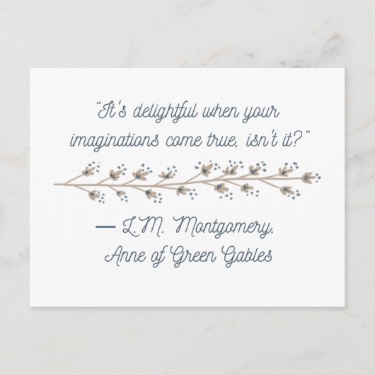 Anne von Green Gables Inspiriert Postkarte (Vorderseite)