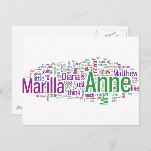 Anne von Green Gables Word Cloud Postkarte (Vorne/Hinten)