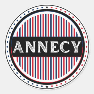 Annecy City Pride Emblem – Französische Identität Runder Aufkleber