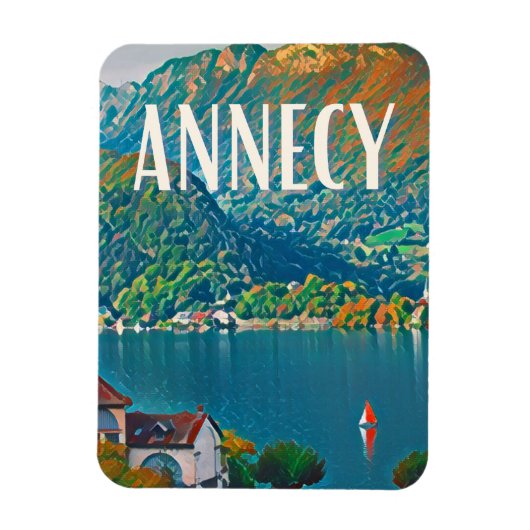 Annecy Foto Vintage Magnet (Vertikal)