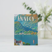 Annecy Foto Vintage Postkarte (Stehend Vorderseite)