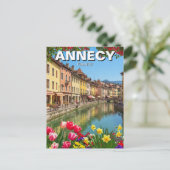 Annecy France Blume Travel Postkarte (Stehend Vorderseite)