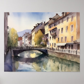 Annecy France Landscape Art Print Poster