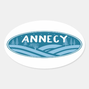 Annecy France Outdoor Ovaler Aufkleber