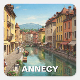 Annecy France Quadratischer Aufkleber