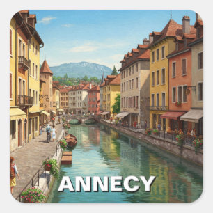 Annecy France Quadratischer Aufkleber