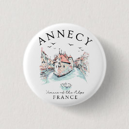 Annecy France – Venice of the Alps Button