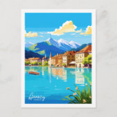 Annecy France Vintage Postkarte (Vorderseite)