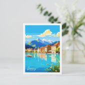 Annecy France Vintage Postkarte (Stehend Vorderseite)